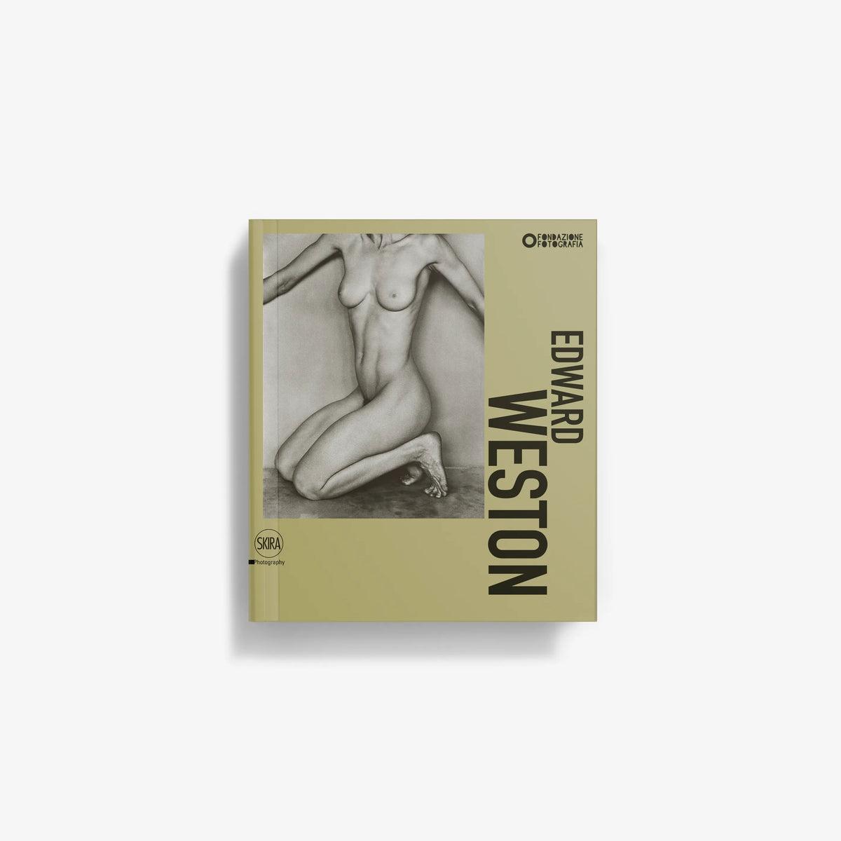 Edward Weston book cover with grayscale nude portrait and vertical title text