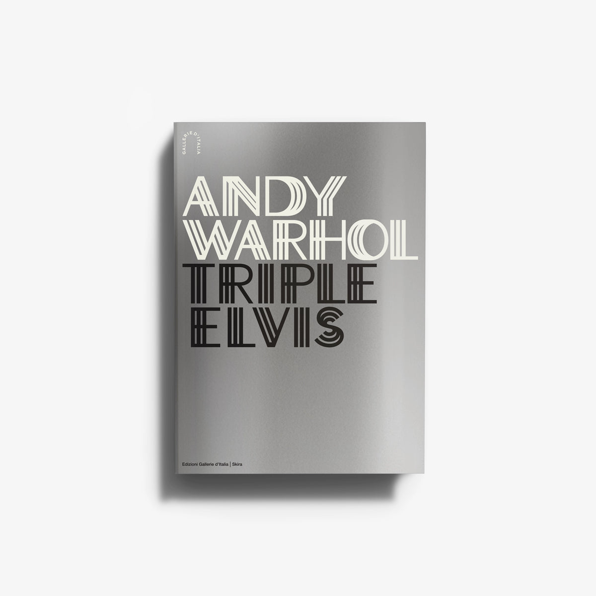 Contemporary art book in grey with Andy Warhol triple Elvis cover, Skira Arte, graphic cycles gathered in one volume